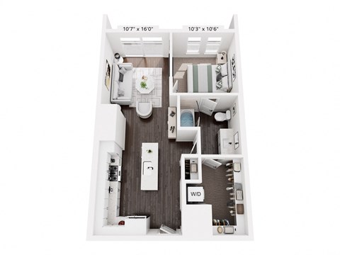 The Beverly by Alta, A3.1, 1 Bedroom 1